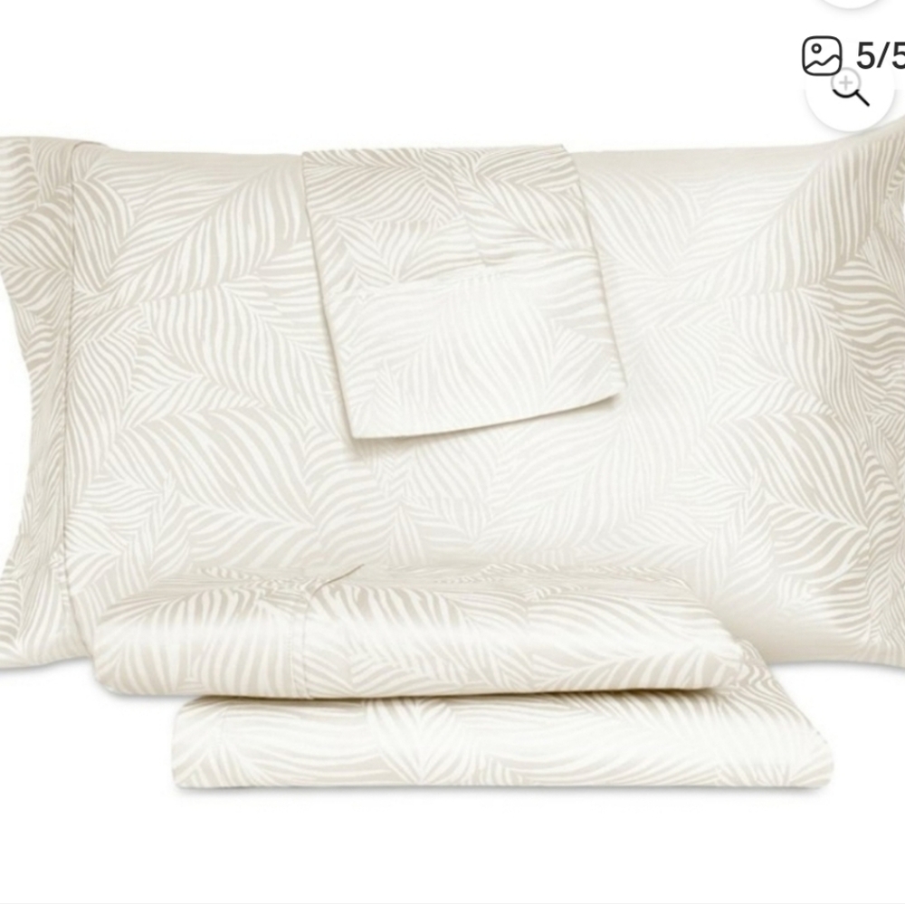 New! Art Of The Weave 1000 Thread Count White Woven Jacquard Queen Sheet Set